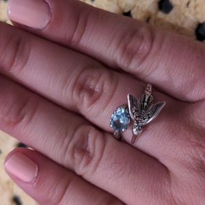 Sterling silver humming bird ring